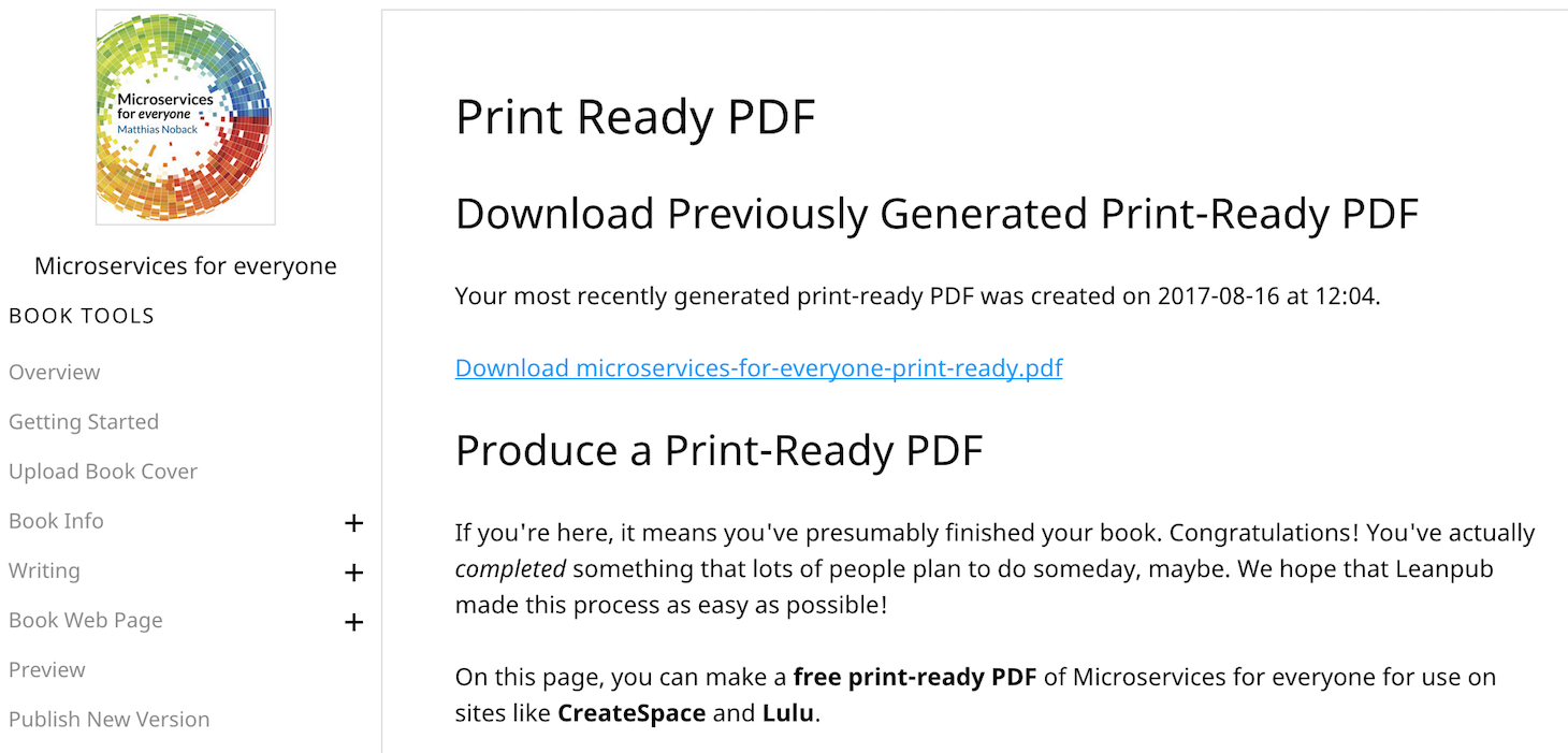 Let Leanpub generate a print-ready PDF for you